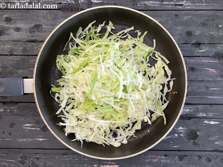 Step 20 – Do not shred the cabbage very thinly, else you may lose the crunch.&nbsp;