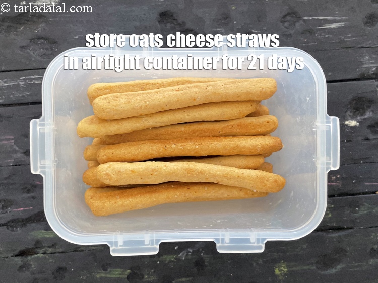 Step 32 – Store&nbsp;oats cheese straw in a airtight container it stays fresh for 21 days.