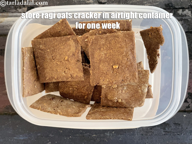 Step 23 – Store ragi oats cracker in an airtight container for 7 days.