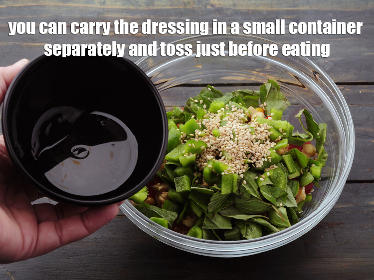 Step 20 – If you wish to carry the salad to work, you can carry the dressing in …