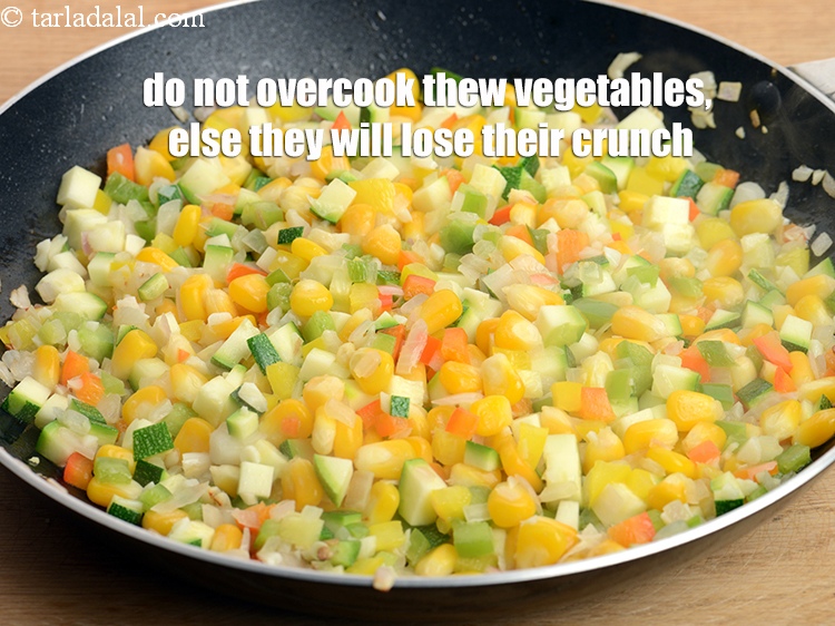 Step 62 – Do not overcook thew vegetables, else they will lose their crunch.