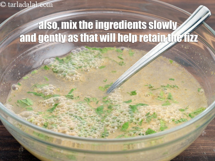 Step 13 – Also, mix the ingredients slowly and gently as that will help retain the fizz.