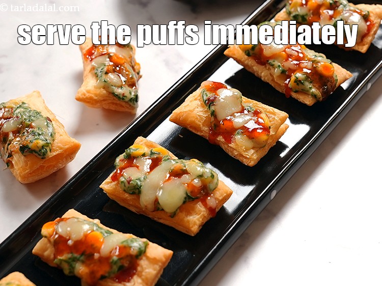 Step 22 – Serve the puffs immediately otherwise it will become soggy.
