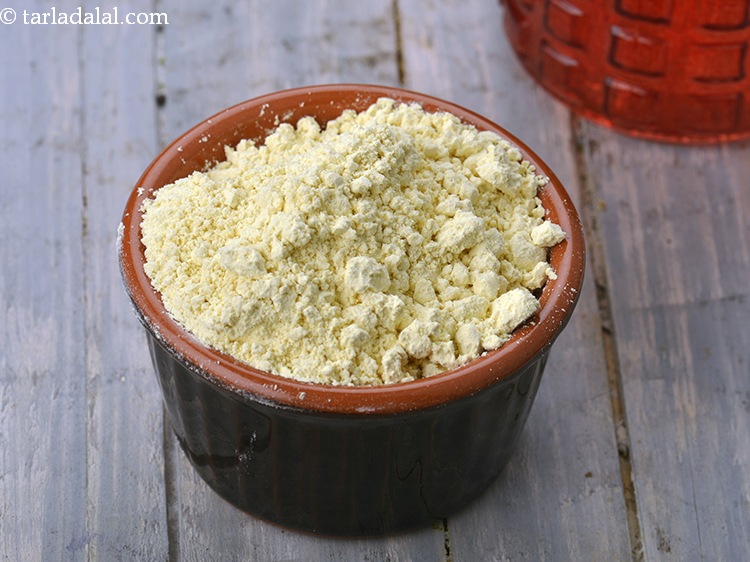 Step 33 – Adding besan in the batter gives a nice texture to the bonda.