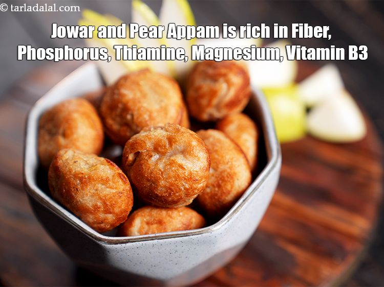 Step 23 – <meta charset="UTF-8" /> <strong>Jowar and Pear Appam&nbsp;is rich in&nbsp;Fiber,&nbsp;Phosphorus,&nbsp;Thiamine,&nbsp;Magnesium. Vitamin B3</strong><!--%3Cmeta%20charset%3D%22UTF-8%22%20%2F%3E--> <ol> <li><strong>Fiber</strong>&nbsp;:&nbsp;<a href="https://www.tarladalal.com/recipes-for-High-Fiber-819">Dietary fiber</a>&nbsp;reduce …