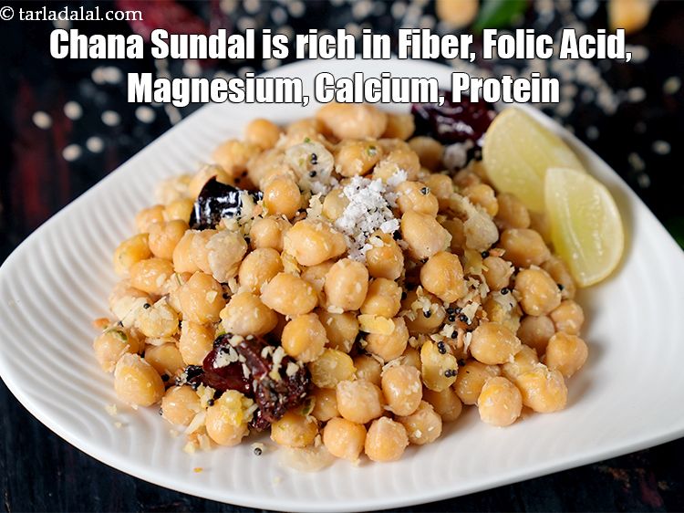Step 32 – <meta charset="UTF-8" /><strong>Chana Sundal&nbsp;is&nbsp;rich in&nbsp;Fiber,&nbsp;Folic Acid,&nbsp;Magnesium, Calcium, Protein.</strong> <meta charset="UTF-8" /> <ol> <li><strong>Fiber</strong>&nbsp;:&nbsp;<a href="https://www.tarladalal.com/recipes-for-High-Fiber-819">Dietary fiber</a>&nbsp;reduce …