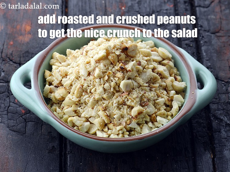 Step 26 – Add roasted and crushed peanuts to get the nice crunch to the salad.