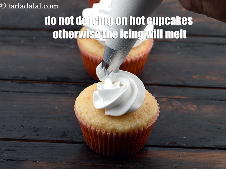 Step 35 – Do not do icing on hot cupcakes otherwise the icing will melt.