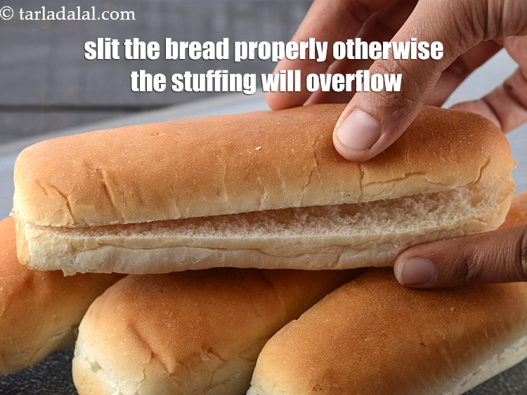 Step 19 – Slit the bread properly otherwise the stuffing will overflow