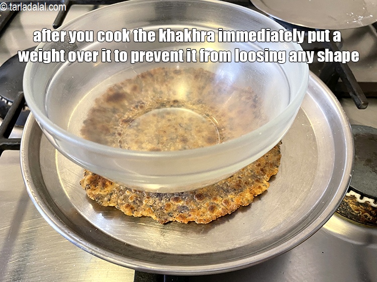 Step 31 – <meta charset="UTF-8" />After you cook the khakhra, remember to put a weight on top of …