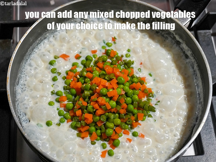 Step 26 – You can add any mixed chopped vegetables of your choice to make the filling.