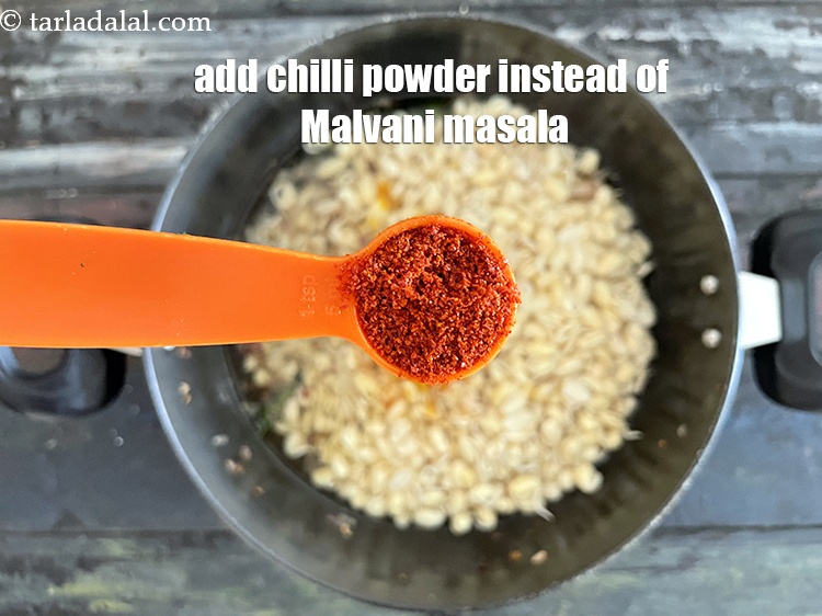 Step 43 – You can add chilli powder instead of Malvani masala.