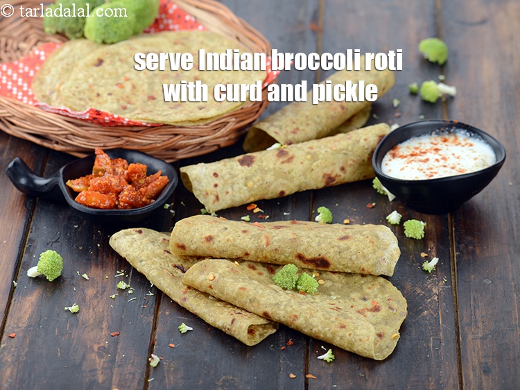 Step 29 – Serve <strong>Indian broccoli roti </strong>with curd and pickle.