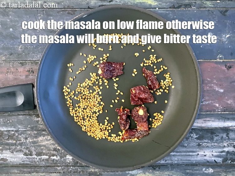 Step 25 – Cook the masala on low flame otherwise the masala will burn and give bitter taste.