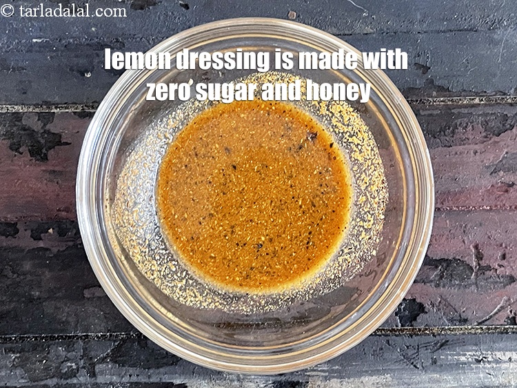 Step 50 – The lemon dressing is made with zero sugar and honey.