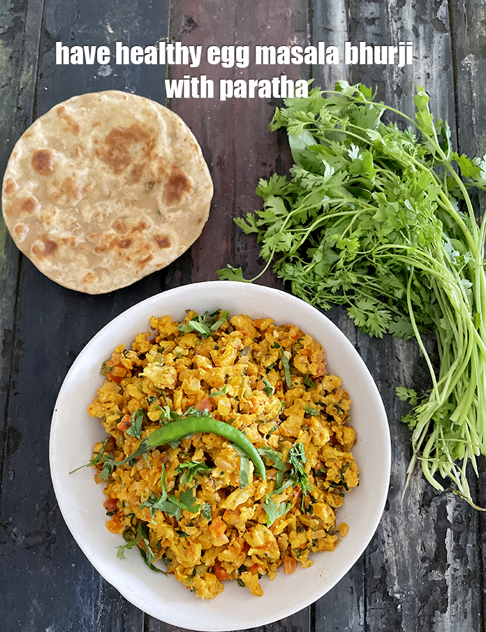 स्टेप 31 – <strong>स्वस्थ अंडा मसाला भुर्जी </strong>को&nbsp;साबुत गेहूं के परांठे के साथ …