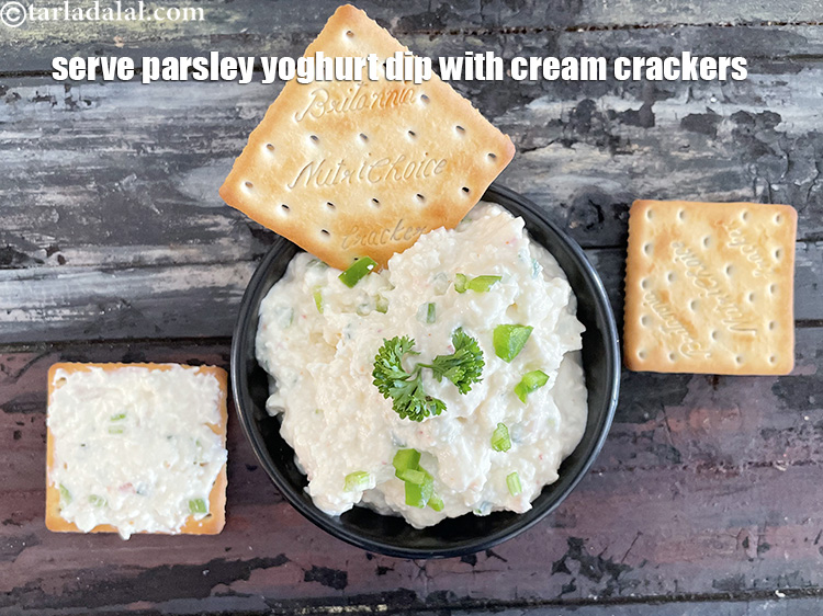 Step 17 – Serve dip with cream crackers.