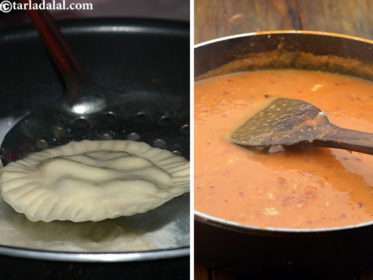 Step 7 – The pink sauce and the ravioli can be made in advance, but assemble and bake …