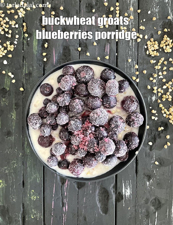 Step 27 – You can replace chopped strawberries with frozen blueberries to make&nbsp;<strong>buckwheat groats blueberry&nbsp;porridge.<u><em>&nbsp;</em></u></strong><u><em>Use only fozen blueberries …