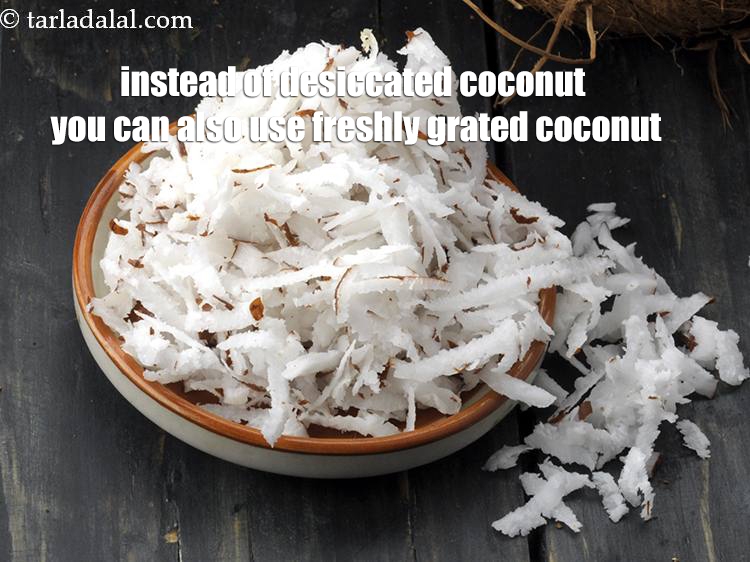 Step 32 – Instead of desiccated coconut you can also use freshly grated coconut.