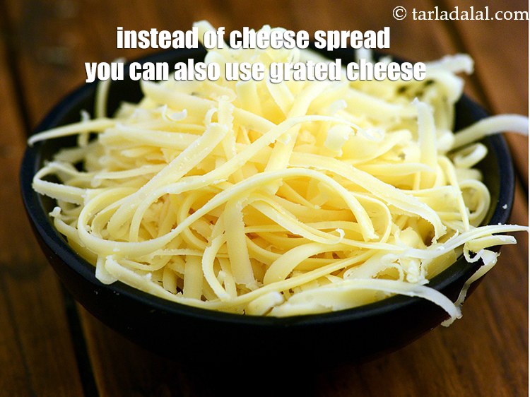 Step 23 – Instead of cheese spread you can also use grated cheese.