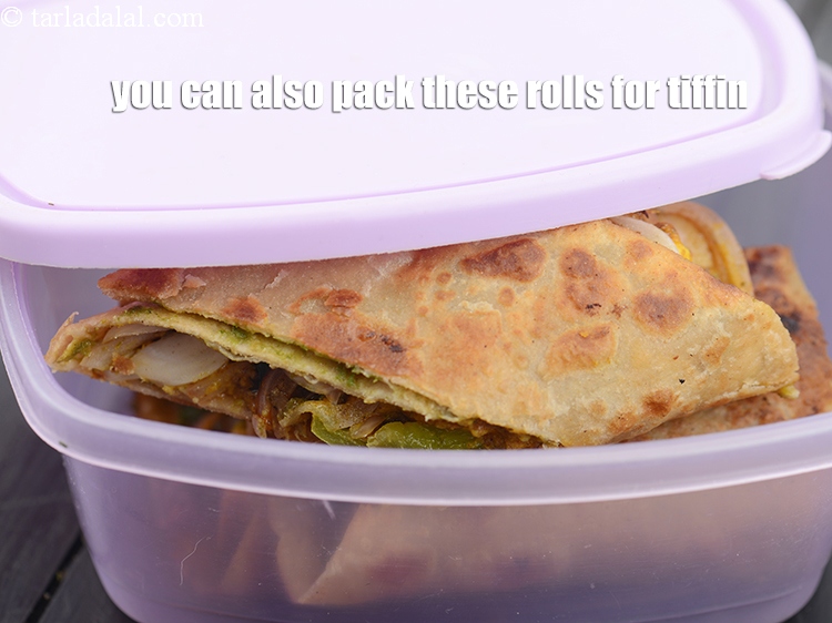 Step 39 – You can also pack these rolls for tiffin. It will stay fresh for 4 hours.&nbsp;