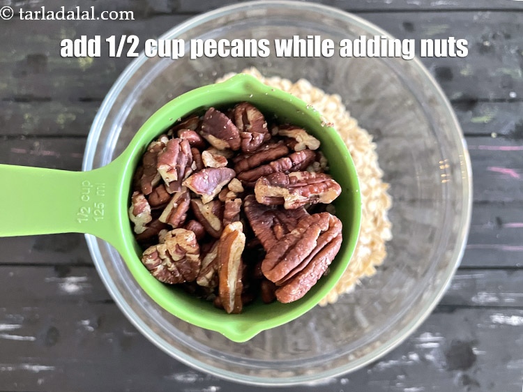 Step 32 – You can add 1/2 cup pecans while adding the nuts.