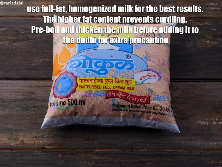 Step 25 – Use full-fat, homogenized milk for the best results. The higher fat content prevents curdling. Pre-boil …