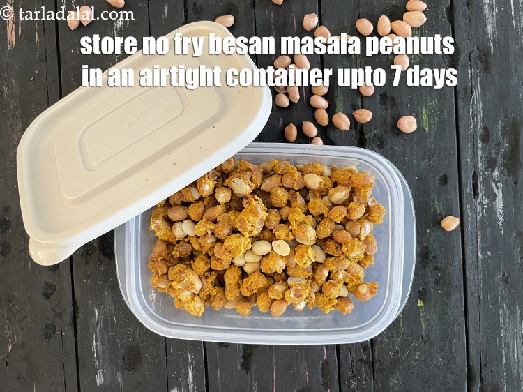 Step 35 – Store&nbsp;<strong>microwave besan masala groundnut | healthy&nbsp;besan masala peanuts | no fry besan masala peanuts |</strong>&nbsp;in …