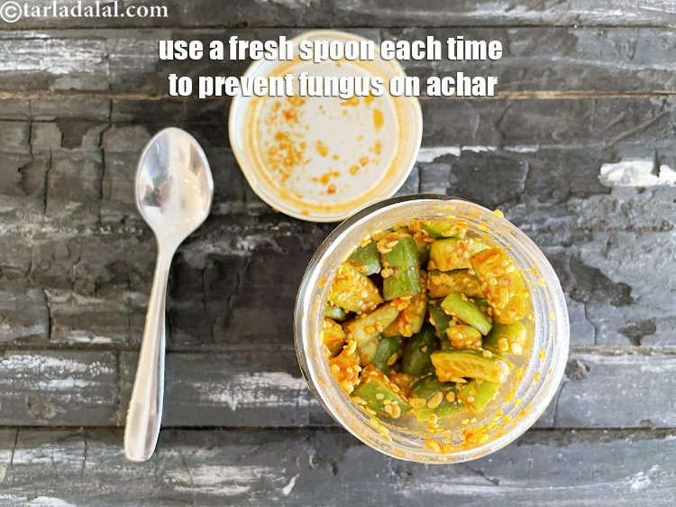 Step 22 – Always use a clean spoon each time you use the achar. This will preserve your …