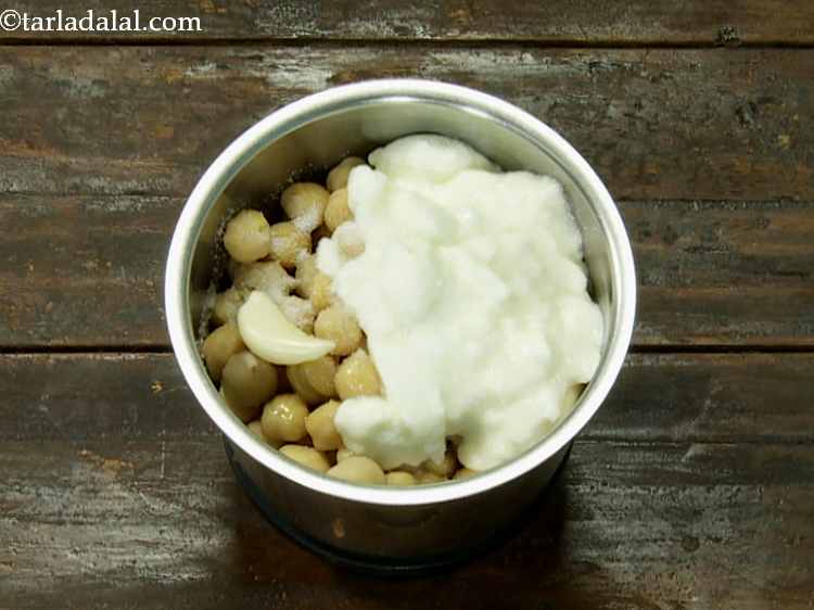 Step 4 – Now we add about 1/4th cup of curd/yogurt and some salty to taste. While yogurt …