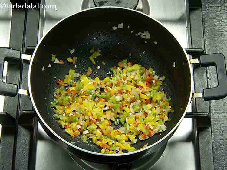 Step 8 – Add the colored capsicums and saut? on a medium flame for 1 minute or till …