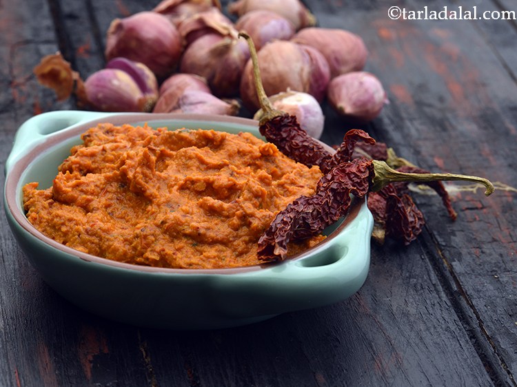 Step 16 – Serve the red coconut chutney immediately with dosas or idlis or store upto 2 days, …