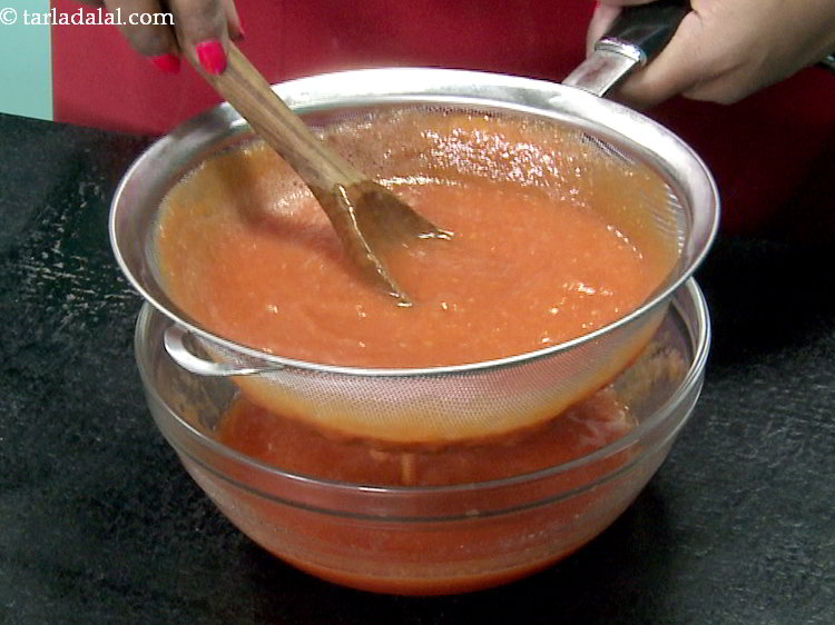 Step 16 – Strain the mixture using a strainer and a spoon. Do not add any water or …