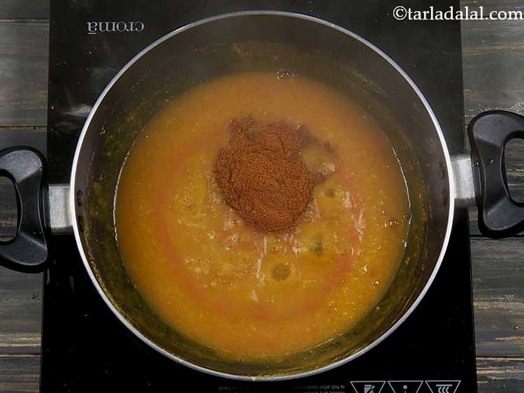 Step 20 – Now add the rasam masala we prepared before.