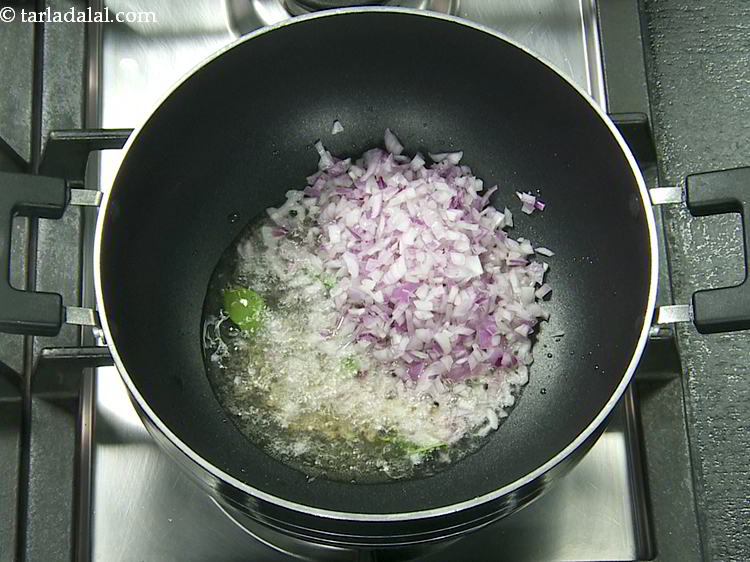 Step 8 – Add onions. Add any veggies of your choice like capsicum, peas, corn, carrots to enhance …