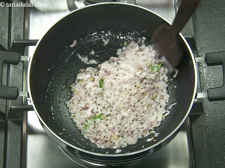 Step 9 – Saut&eacute; on medium flame for 2 minutes or until they are translucent.