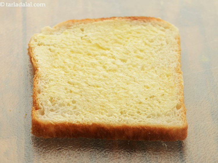 Step 9 – Place the butter bread slice on a clean, dry surface.&nbsp;
