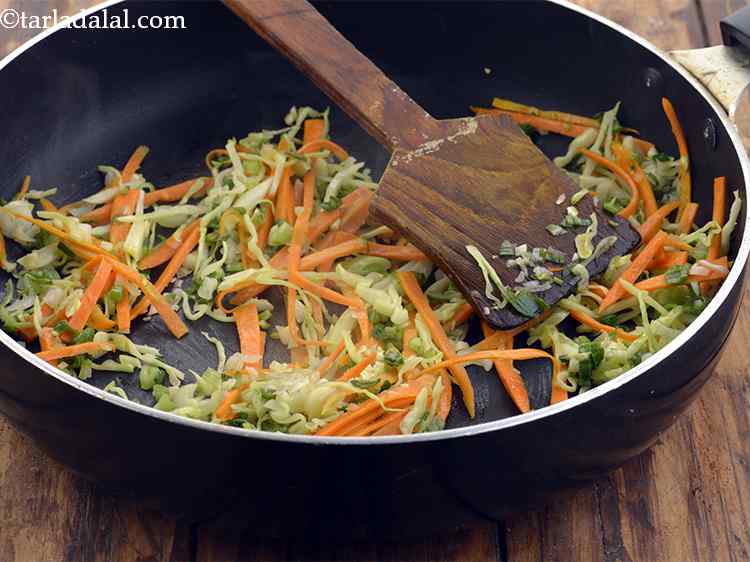 Step 29 – Saut&eacute; on a high flame for 1 to 2 minutes.