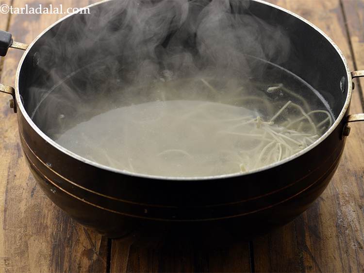 Step 4 – Once it starts boiling, add the noodles. Take about 70g of raw noodles to make …