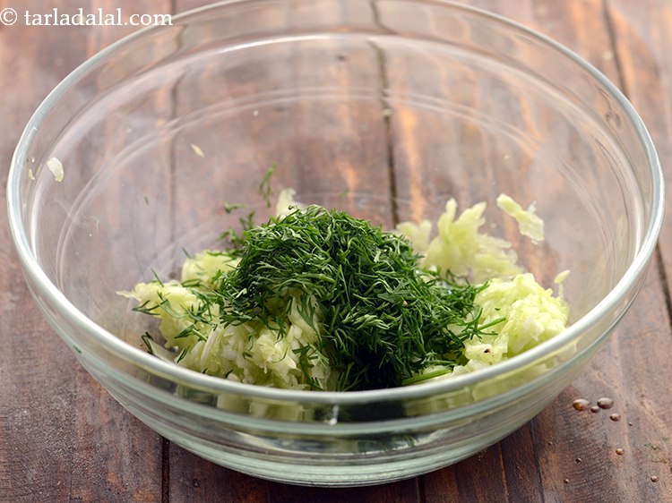 Step 6 – In the same bowl, add dill leaves. It will add a nice refreshing flavour to …