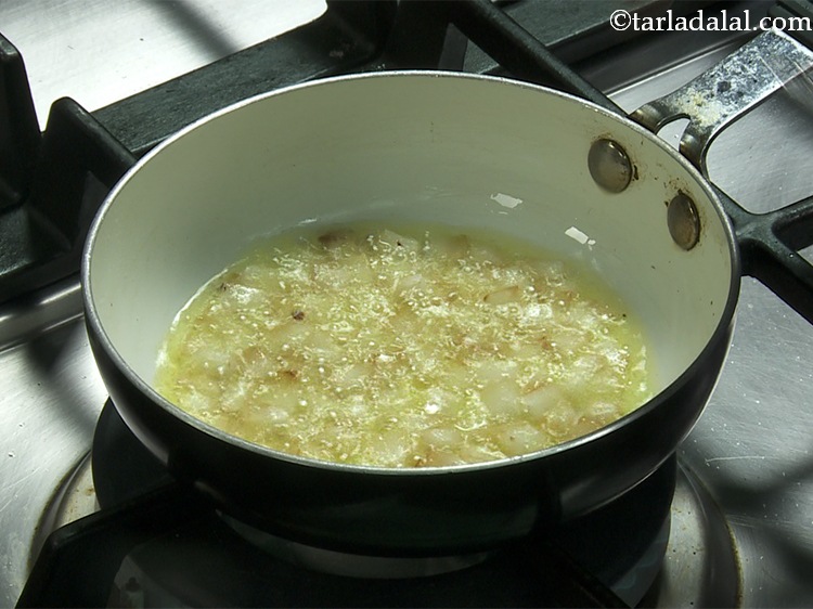 Step 13 – Saut&eacute; on a medium flame for 1 minute or until they are light golden brown.