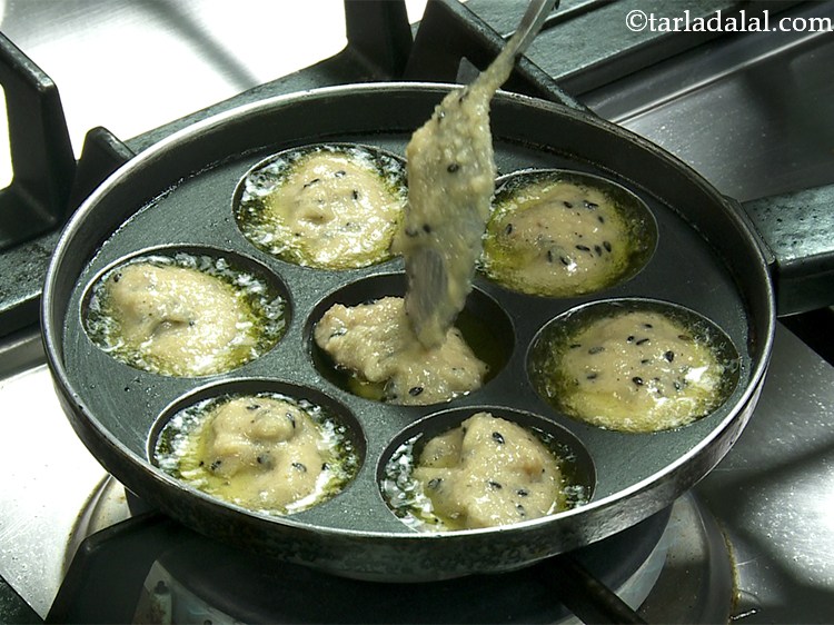 Step 21 – Pour 1/2 tbsp of batter into each mould. Do not fill it till the brim …