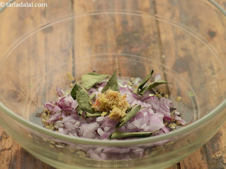 Step 11 – Add ginger. It will enhance the taste of upma.&nbsp;