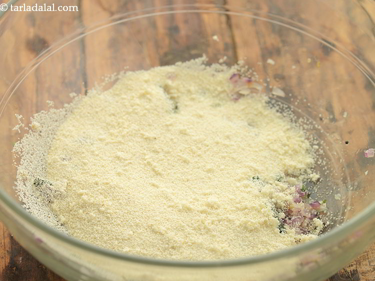 Step 14 – Add the roasted rava.