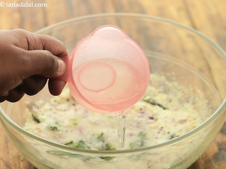 Step 16 – Add salt and 1 1/2 cup of hot water.&nbsp;