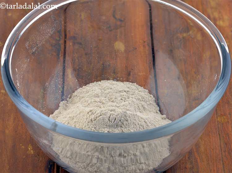 Step 5 – Take a deep bowl and add the cup<em> Rajgira</em> flour into it. <em>Rajgira</em> is the …