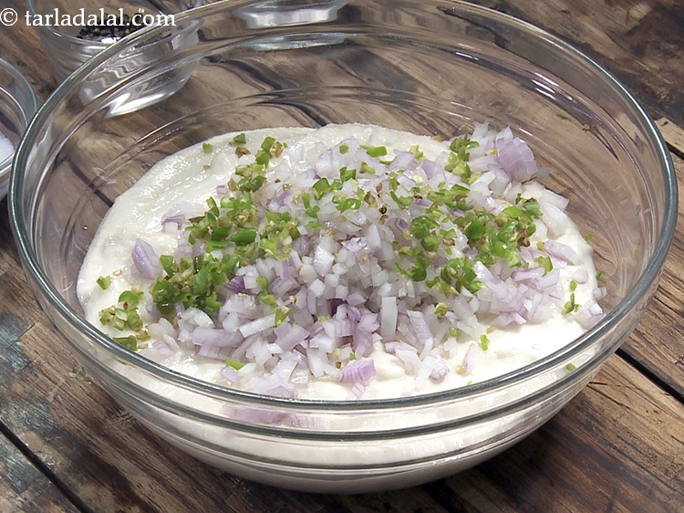 Step 12 – Add 1 tbsp&nbsp;finely&nbsp;<a href="https://www.tarladalal.com/glossary-chopped-green-chilli-820i">chopped green chillies</a>.