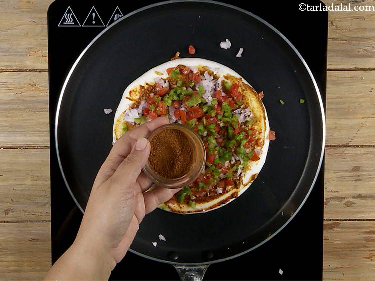 Step 15 – Sprinkle &frac14; tsp of garam masala. This lends a truly Indian touch to the veggies.