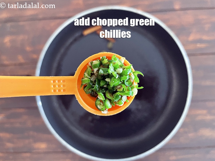 Step 14 – Add&nbsp;<meta charset="UTF-8" />2 tsp&nbsp;finely&nbsp;<a href="glossary-chopped-green-chilli-820i">chopped green chillies</a>.